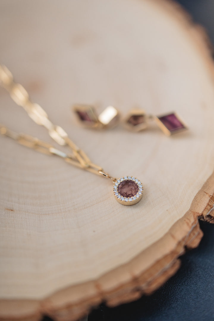 Ember Halo Charm Necklace