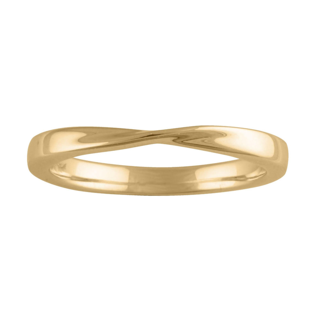 a detail photo of a simple gold twisted ring. 